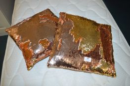 Pair of Shiny Sequin Cushions