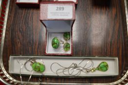 925 Sterling Silver & Gemstone Jewellery Set Compr