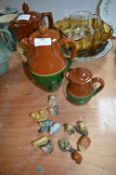 Vintage Pottery Jugs and Wade Animals