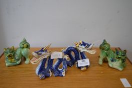 Pair of Chinese Lions, plus Dragons (AF)