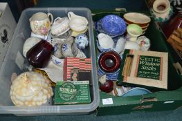 Two Boxes of Pottery etc.