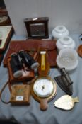 Vintage Items Including Barometers, Lampshades, Bi