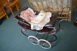 Vintage Silver Cross Pram with Doll