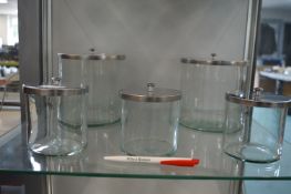 Five Glass Storage Jars