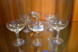 Set of Six Babycham Glasses