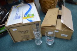 Branded Pint Glasses Including Peroni