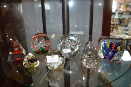 Seven Glass Paperweights