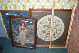 Three Tapestries and a Tapestry Frame
