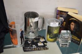 Star Trek Collectibles Including Badges, Glasses,