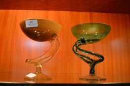Pair of Studio Glass Dishes