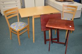 Drop Leaf Kitchen Table with Two Chairs and Two Fo