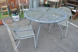 Metal Garden Table and Two Chairs