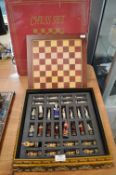 Boxed Chess Set and Board with Pirate & Navy Piece
