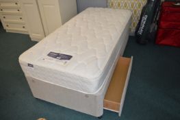 Single Divan Two Drawer Bed with Silentnight Mattr