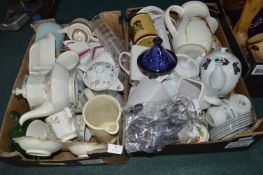 Two Boxes of Pottery and Glassware
