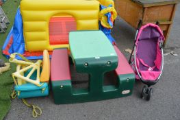 Little Tikes Bench, plus Swing, and Pram