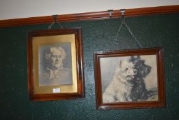 Period Framed Scotty Print and a Framed Photograph