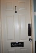 Spirella Qualified Corsetiere Door Panel, plus Bakelite Finger Plate, and Coat Hook