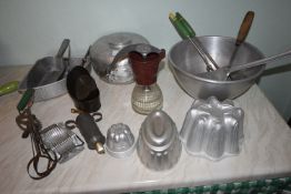 Vintage Aluminium Kitchen Tools, Utensils, Work Box, etc.