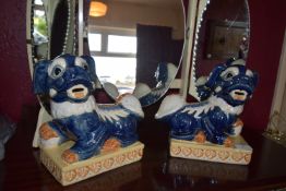 Pair of Chinese Pottery Lions