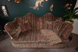 Victorian Upholstered Three Piece Suite Comprising of Double Drop End Sofa and Two Armchairs with