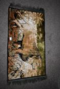 Woven Wall Hanging with Lion Design
