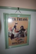 Framed Peek Frean’s Biscuit Advertising Poster