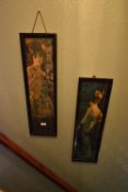 Pair of 1920’s Advertising Calendars in Lacquered Frames