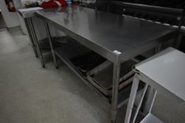 *Stainless Steel Preparation Table with Undershelf on Tubular Frame 150x60cm