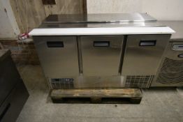 *Stainless Steel Three Door Refrigerated Preparation Unit 137x70cm x 85cm high