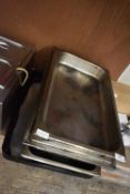 Five Bain Marie Inserts and One Tray
