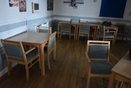 *Sixteen Beech Framed Armchairs with Upholstered Seats and Backs