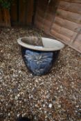 *Blue Glazed Garden Planter