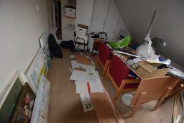 *Remaining Contents of Storeroom to Include Boardroom Table, Commodes, Cable Trunking, Air Bed