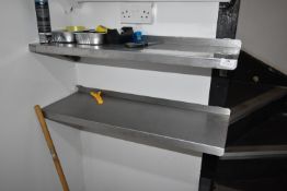 *Two Stainless Steel Wall Shelves 80x30cm