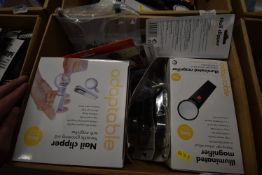 * Assortment of Nail Clippers and Magnifying Glasses