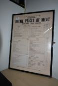*Meat Prices Amendment Order 1953 Retail Prices of Meat England and Wales Framed Picture