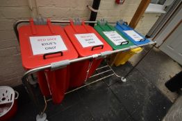 *Mobile Four Compartment Laundry Trolley