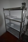 *Stainless Steel Four Tier Mobile Shelf Unit 120x50cm x 180cm tall