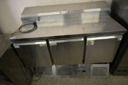 Three Door Refrigerated Preparation Cabinet 135x75cm x 110cm high