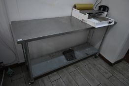 *Stainless Steel Preparation Table on Wheel with Undershelf 180x60cm