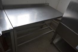 *Aluminium Framed Stainless Steel Preparation Table with Upstand to Rear 110x60cm