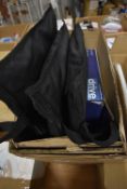 * Box of Assorted Scooter Parts Including Seat Covers, Panel Covers, Tiller Bags, etc.