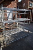 *Stainless Steel Four Shelf Adjustable Storage Rack