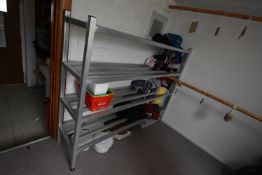 *Aluminium Four Tier Shelf Unit 180x45cm x 150cm tall