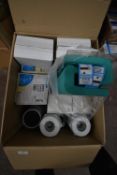 * Box of Assorted Furniture Raisers, Cushions, etc.