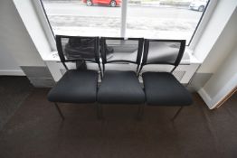 *Three Stackable Chrome Framed Chairs