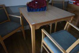 *Six Square Beech Framed Dining Table with Simulated Beech Heat Resistant Tops 90x90cm