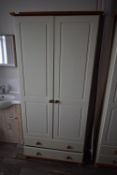 *Pine & Cream Double Wardrobe over Drawers