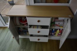 *Sideboard Containing Assorted Craft, Activities, Bingo Boards, etc.